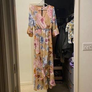 New Pink Lily Heart Full of Wonder Maxi Dress- S